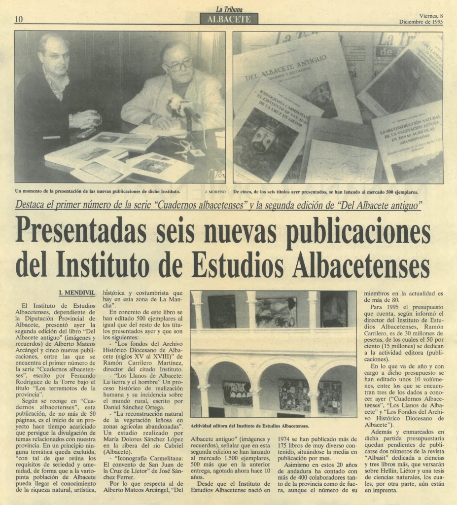 Presentadas seis nuevas publicaciones del Instituto de Estudios Albacetenses. La Tribuna de Albacete