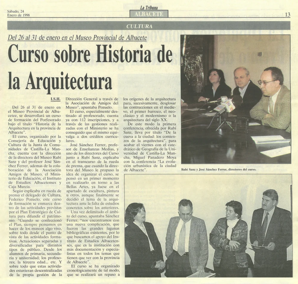 Curso sobre Historia de la Arquitectura. La Tribuna de Albacete
