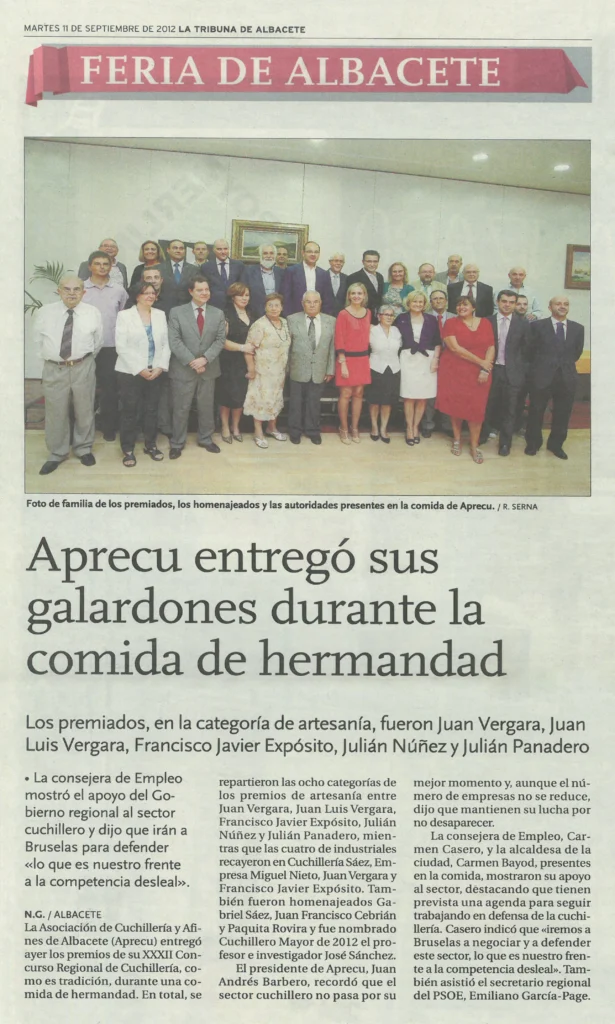 Aprecu entregó sus galardones durante la comida de hermandad. La Tribuna de Albacete