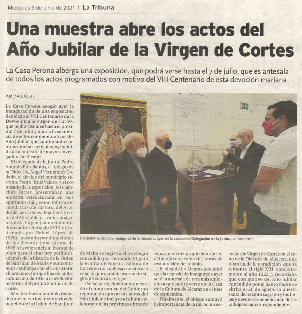 Una muestra abre los actos del Año Jubilar de la Virgen de Cortes. La Tribuna de Albacete