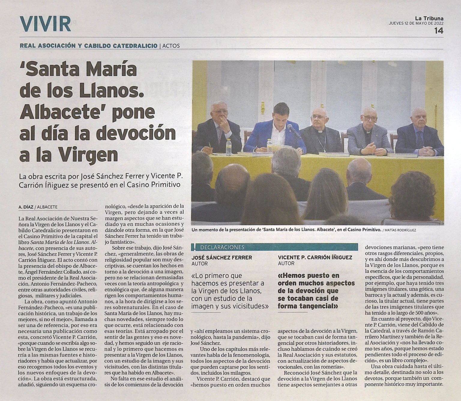 "Santa María de los Llanos. Albacete" pone al día la devoción a la Virgen. La Tribuna de Albacete